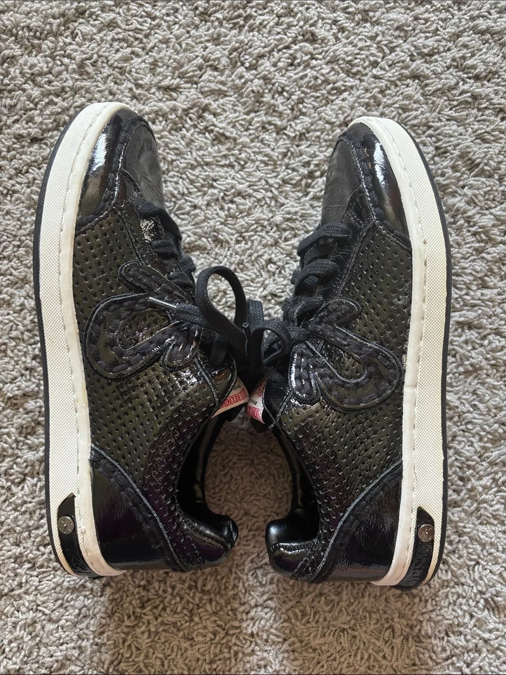 True Religion Black Patent Leather Sneakers